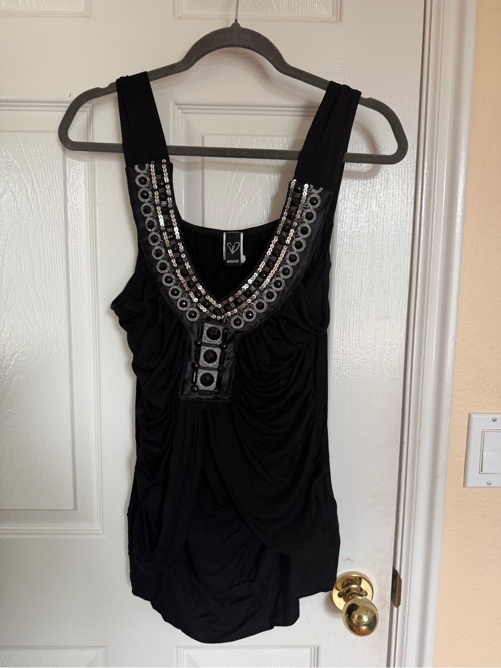 Windsor Black Embellished Tank